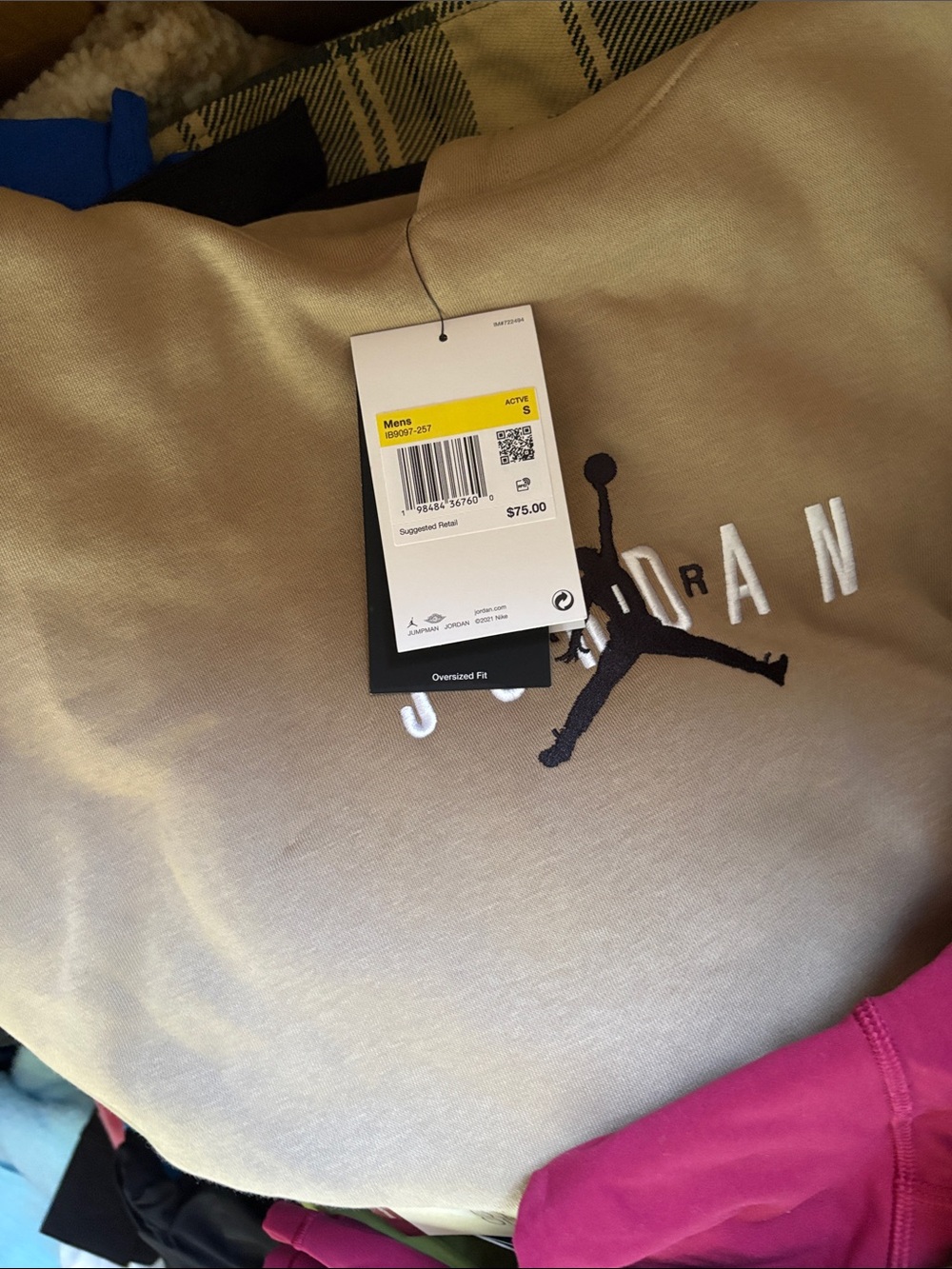 Jordan Tan Pullover Hoodie with Embroidered Logo - Picture 6 of 6